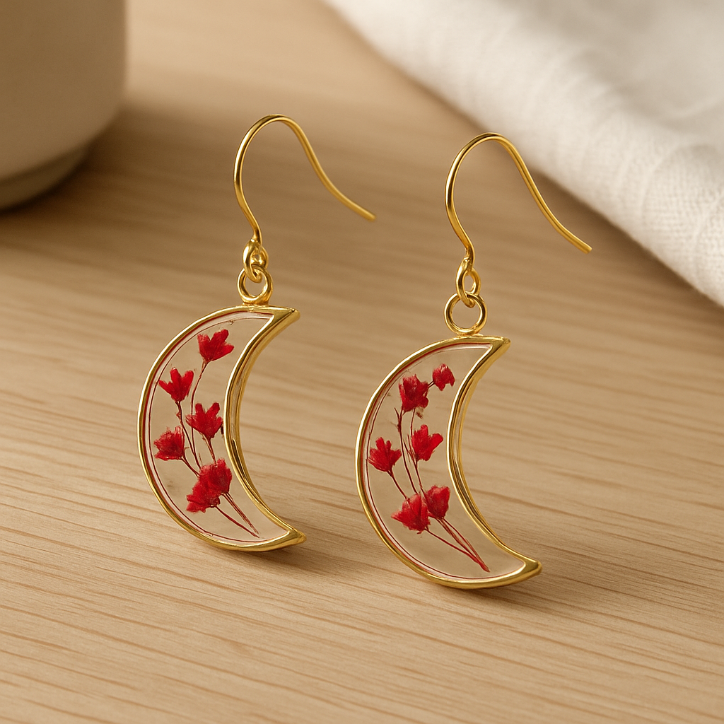 FLO's Crimson Blossom Crescent Hoops