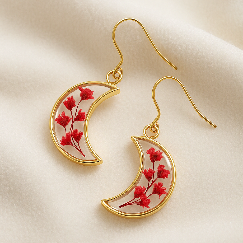 FLO's Crimson Blossom Crescent Hoops