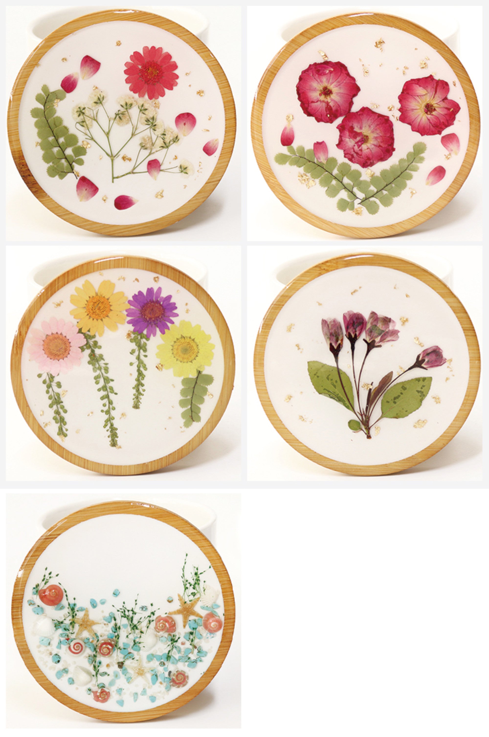 FLO's Blooming Grace Wooden Coaster Set