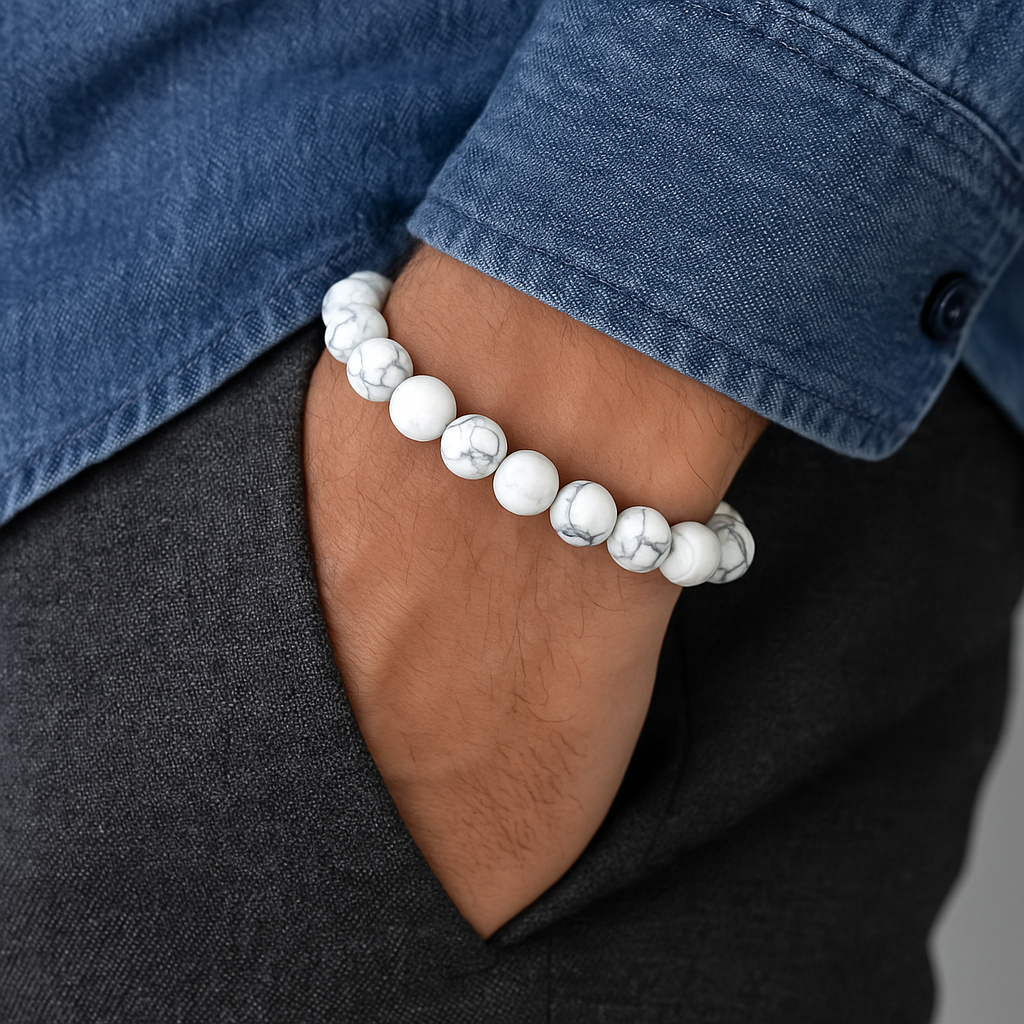 FLO's Howlite (White with Gray/Black Veins)
