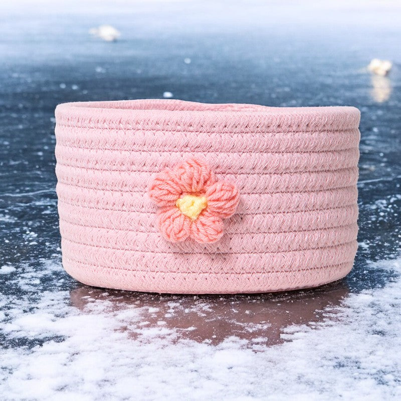 Floral Accent Crochet Baskets