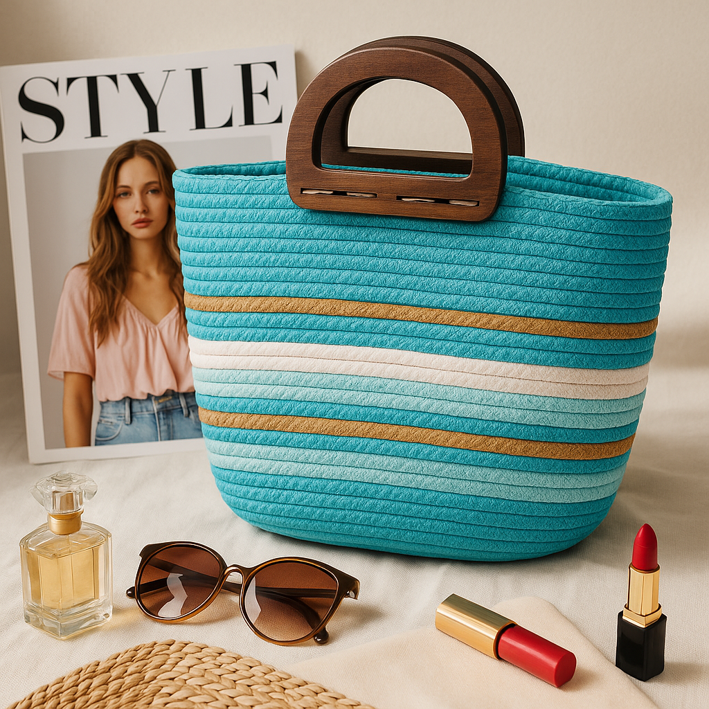 FLO's Azure Drift Crochet Tote