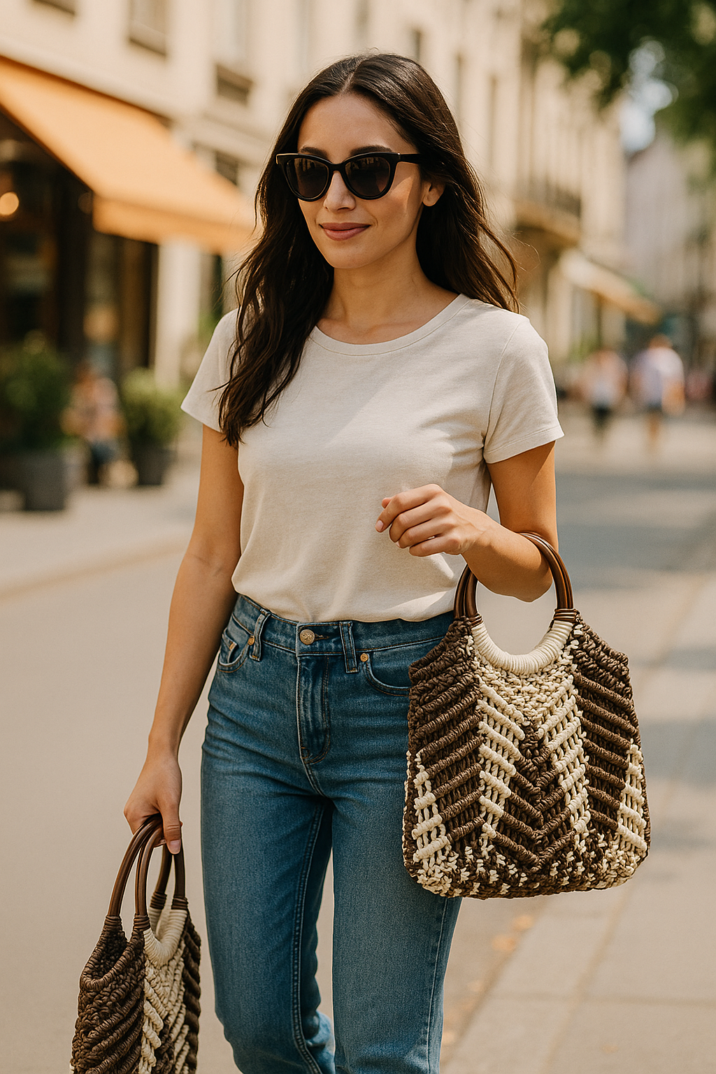 FLO's Sunny Chevron Crochet Tote Bag