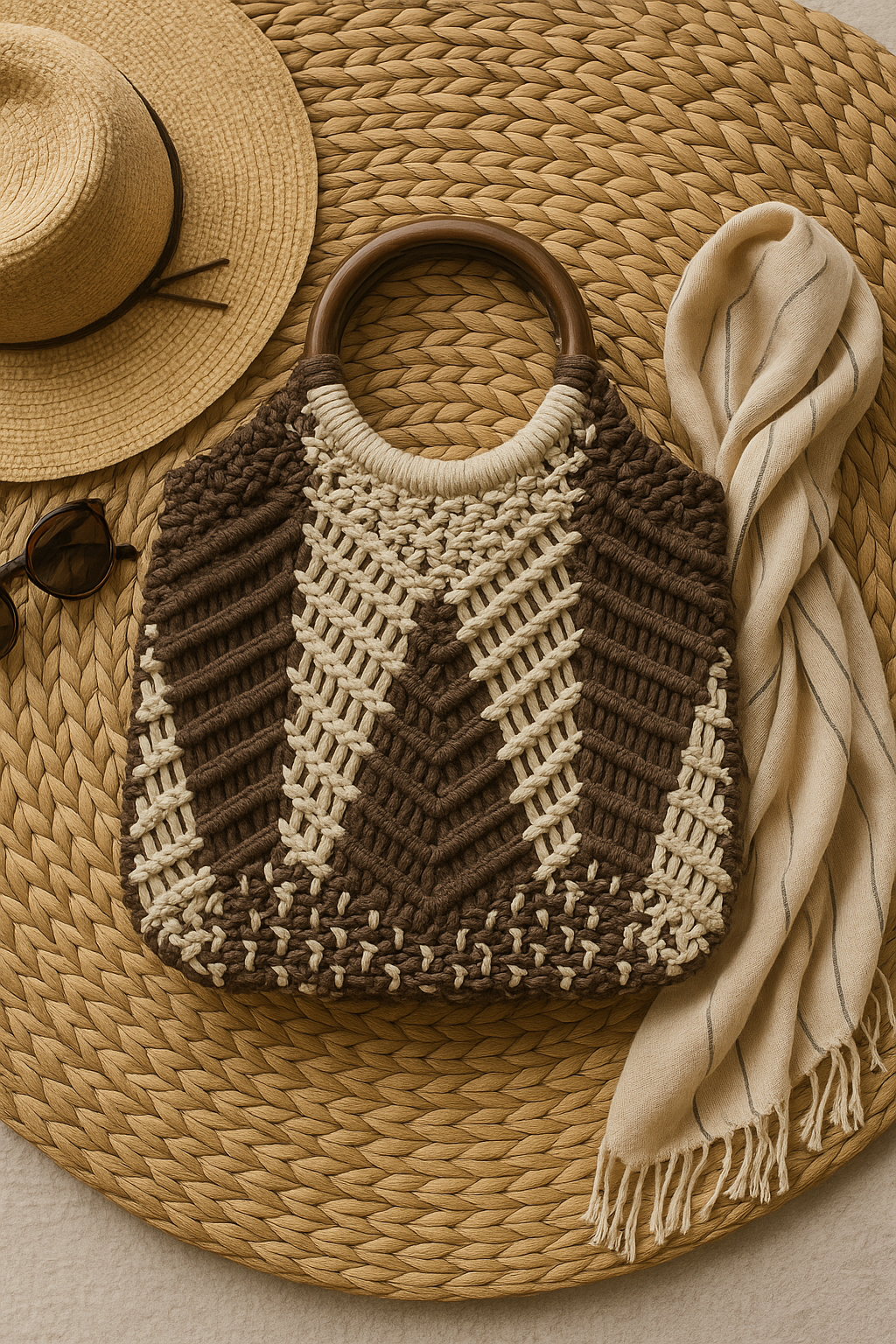 FLO's Sunny Chevron Crochet Tote Bag
