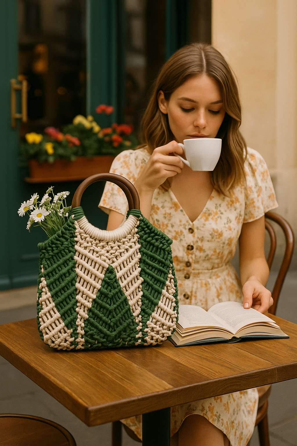 FLO's Sunny Chevron Crochet Tote Bag