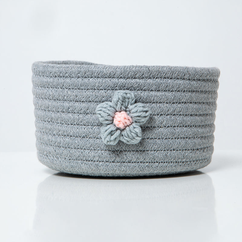 Floral Accent Crochet Baskets