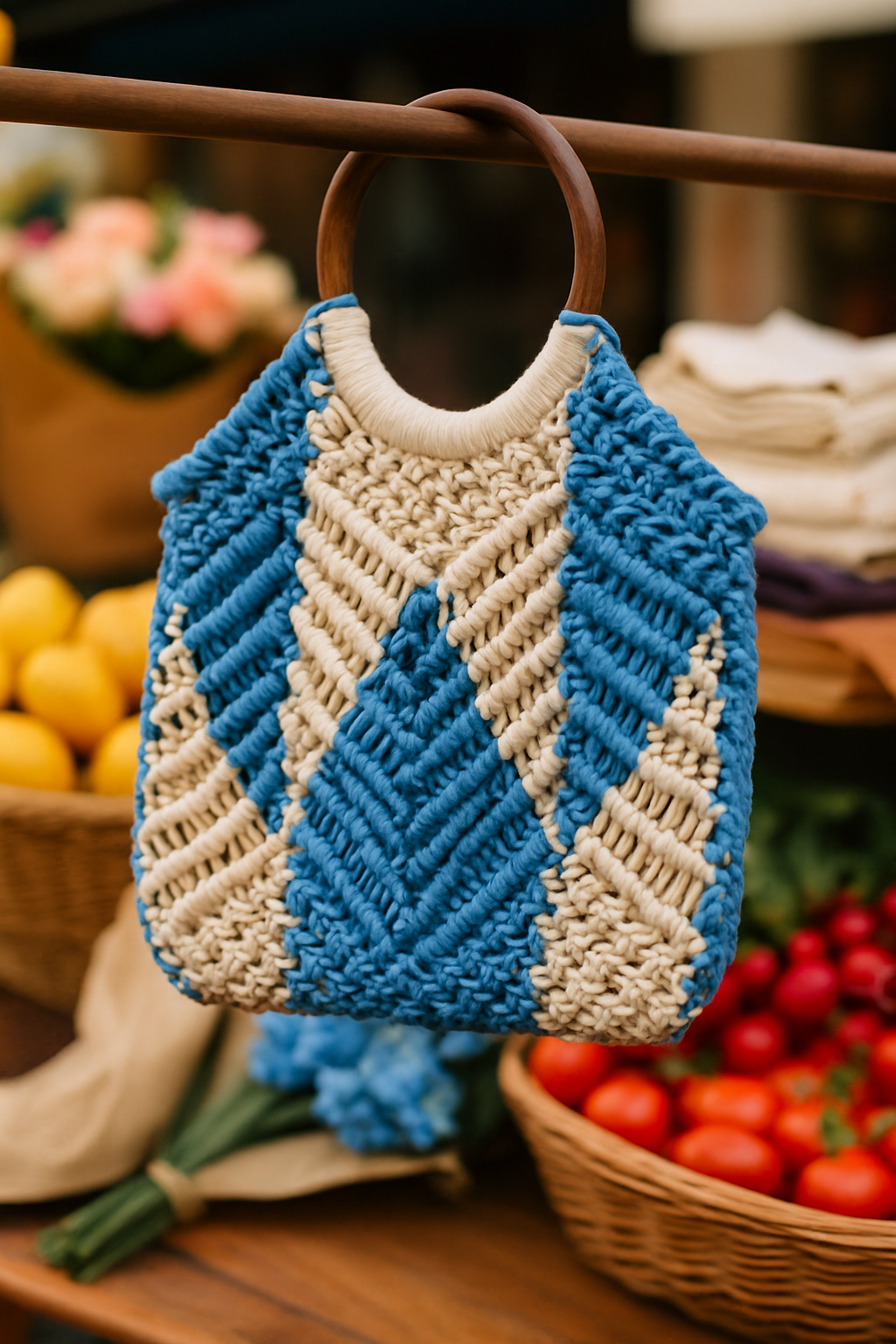 FLO's Sunny Chevron Crochet Tote Bag