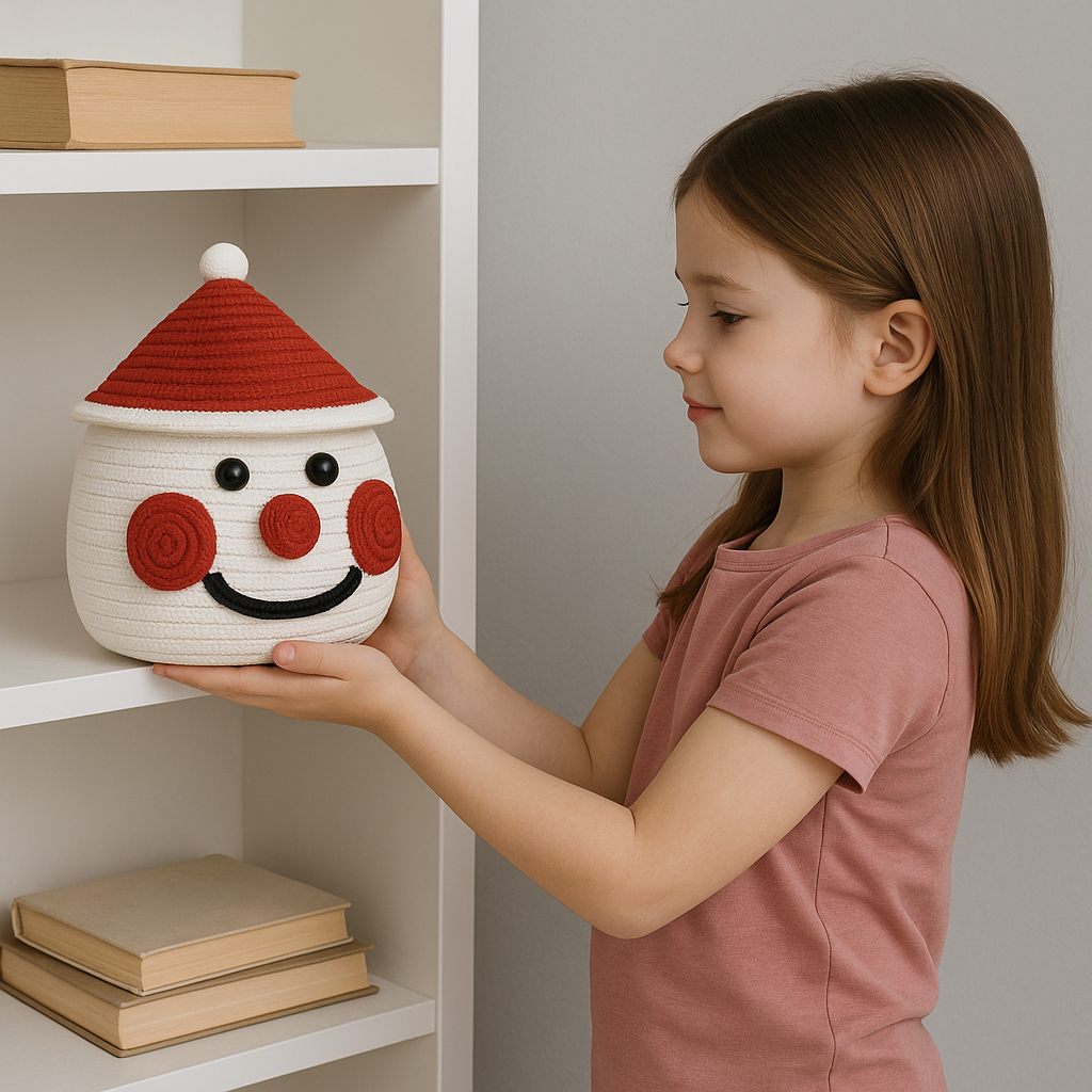 Cheerful Snowman-Themed Storage Basket