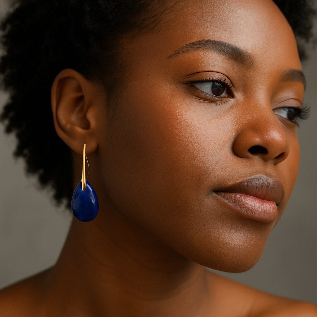 FLO's Lapis Lazuli Teardrop Stone Earrings