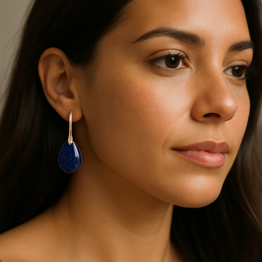 FLO's Lapis Lazuli Teardrop Stone Earrings