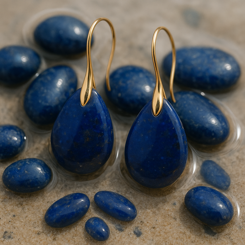 FLO's Lapis Lazuli Teardrop Stone Earrings