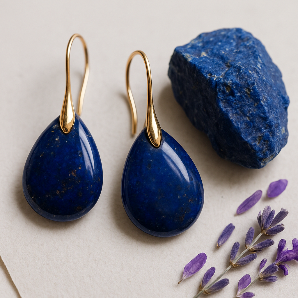 FLO's Lapis Lazuli Teardrop Stone Earrings
