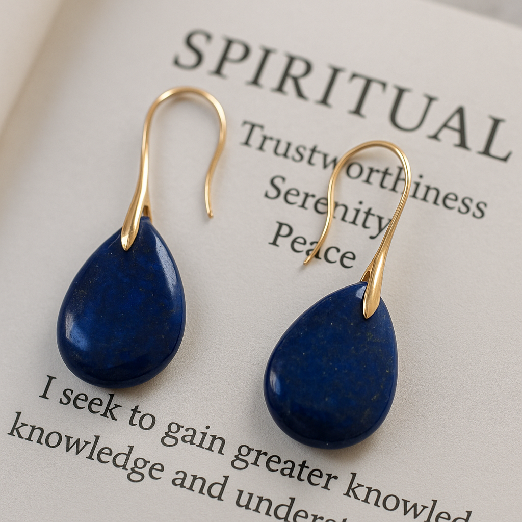 FLO's Lapis Lazuli Teardrop Stone Earrings
