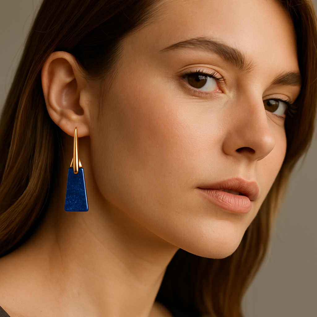 FLO's Lapis Lazuli Tapered Rectangle Stone Earrings