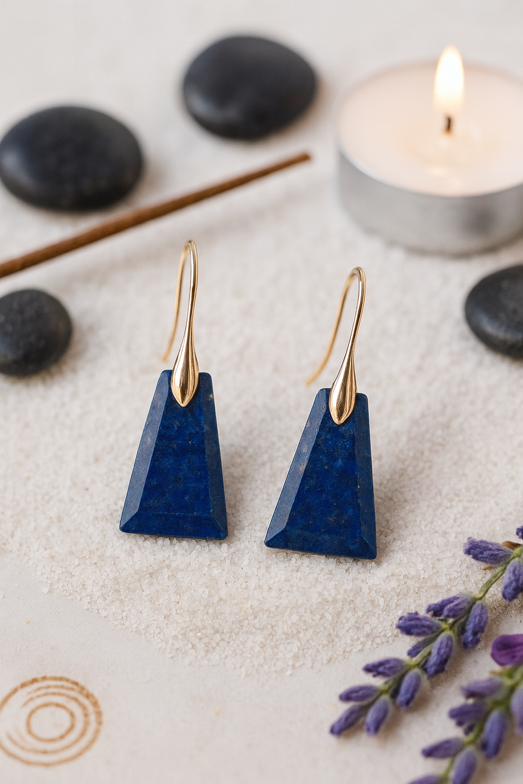 FLO's Lapis Lazuli Tapered Rectangle Stone Earrings