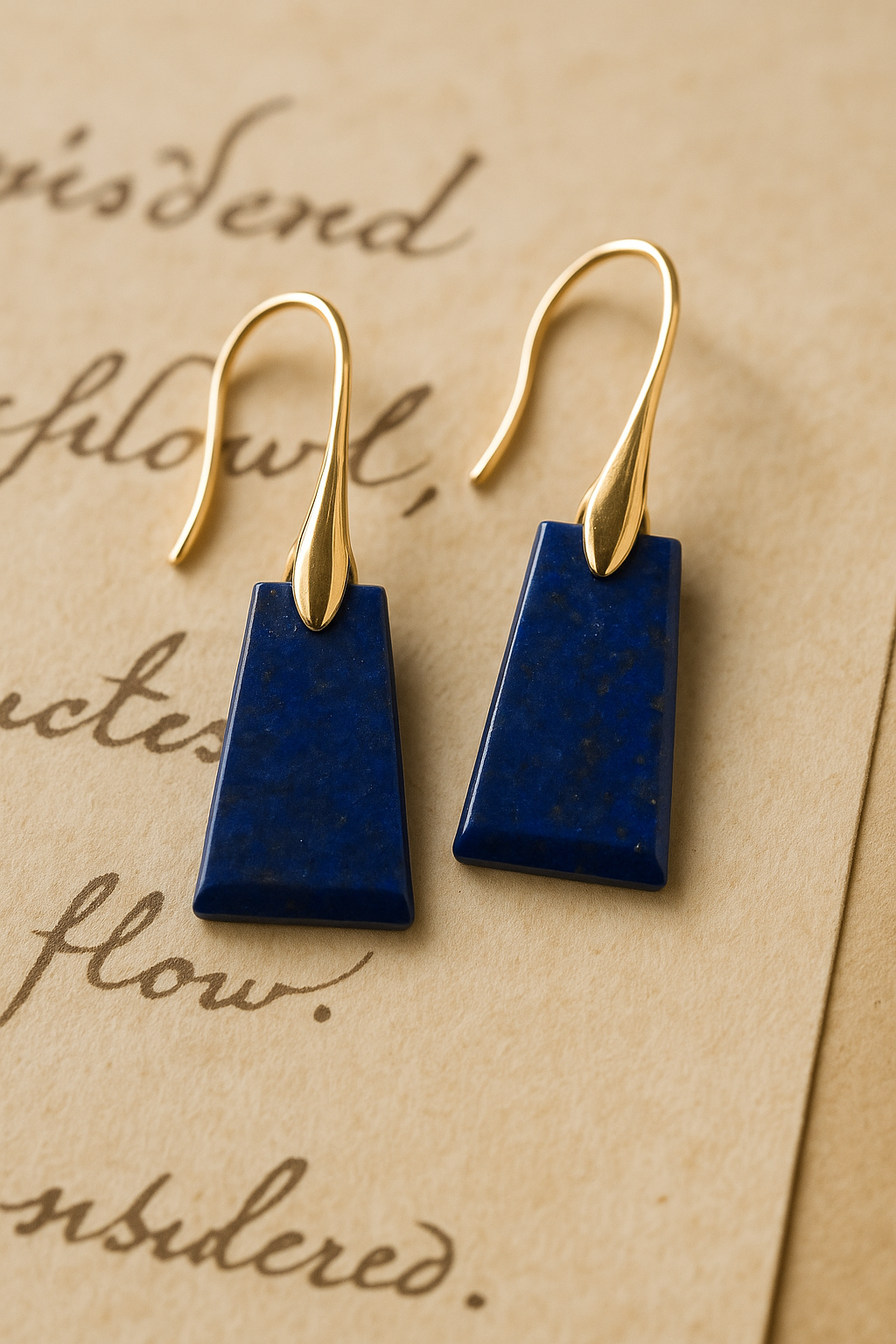 FLO's Lapis Lazuli Tapered Rectangle Stone Earrings