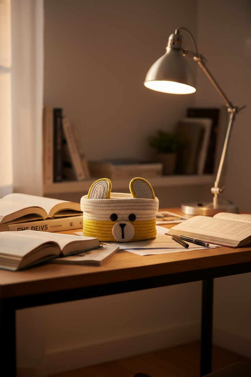 Bunny Face Crochet Storage Basket