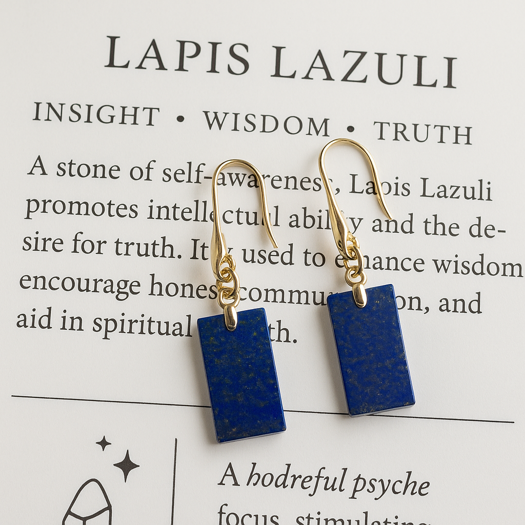 FLO's Lapis Lazuli Rectangle Stone Earrings