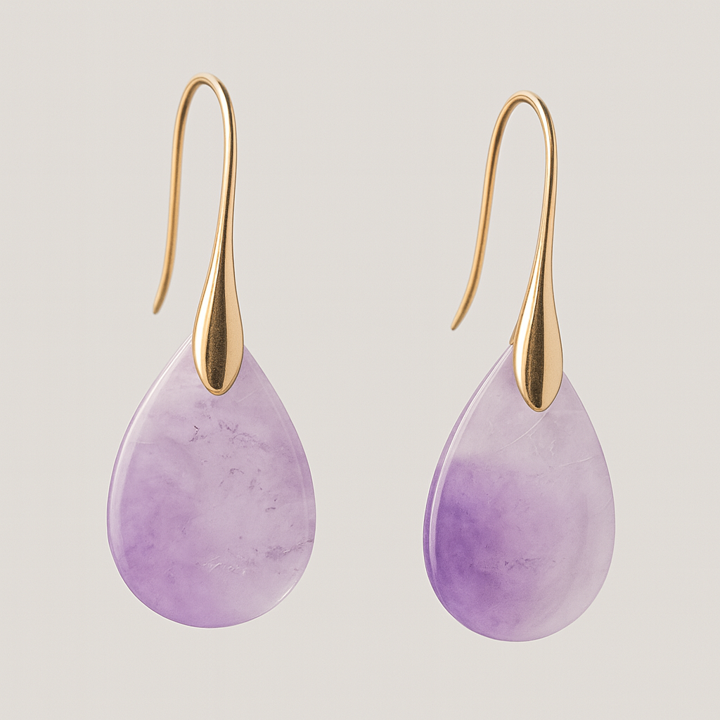FLO's Amethyst Teardrop Stone Earrings