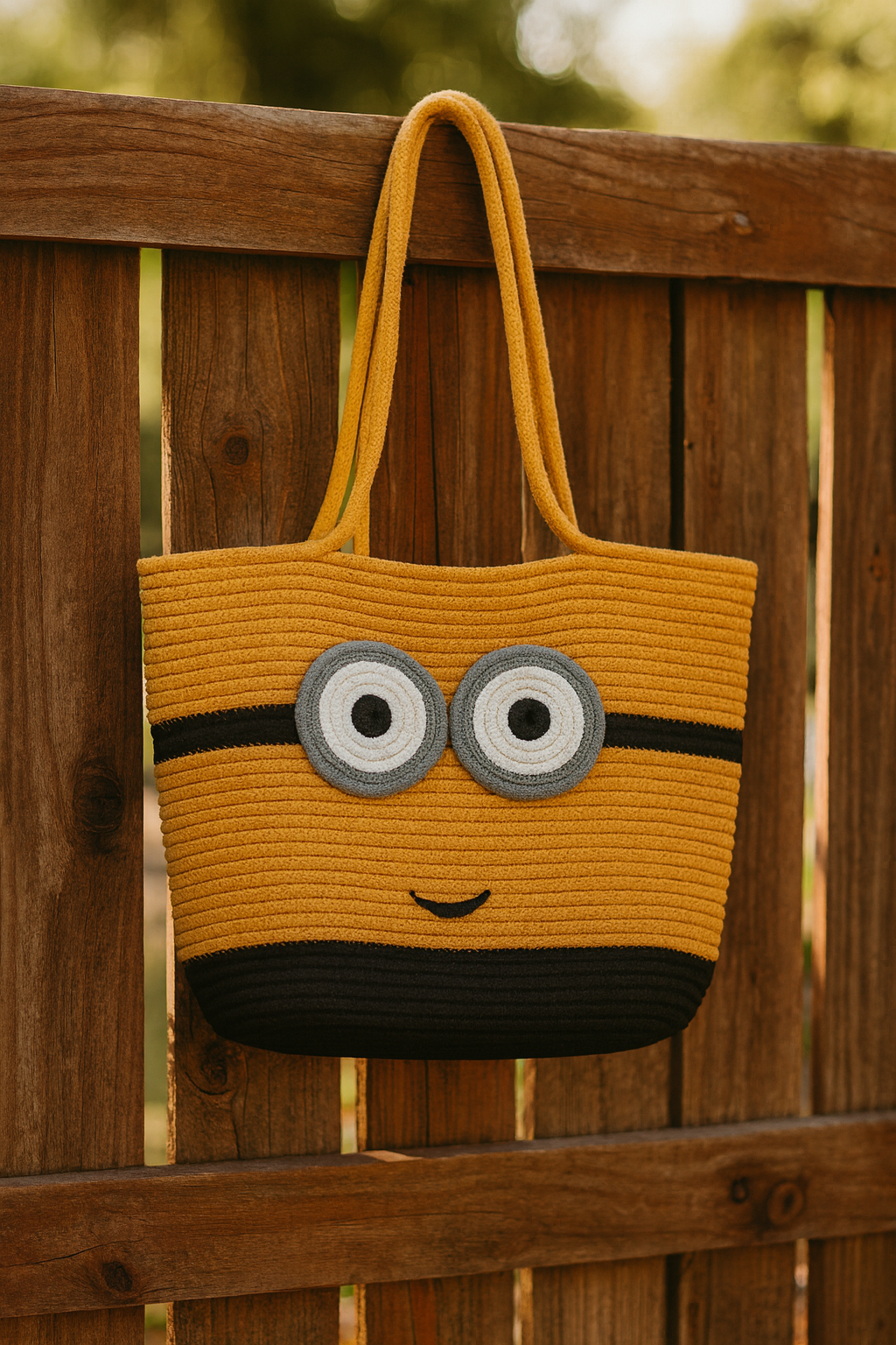 FLO's Playful Minion-Inspired Crochet Tote