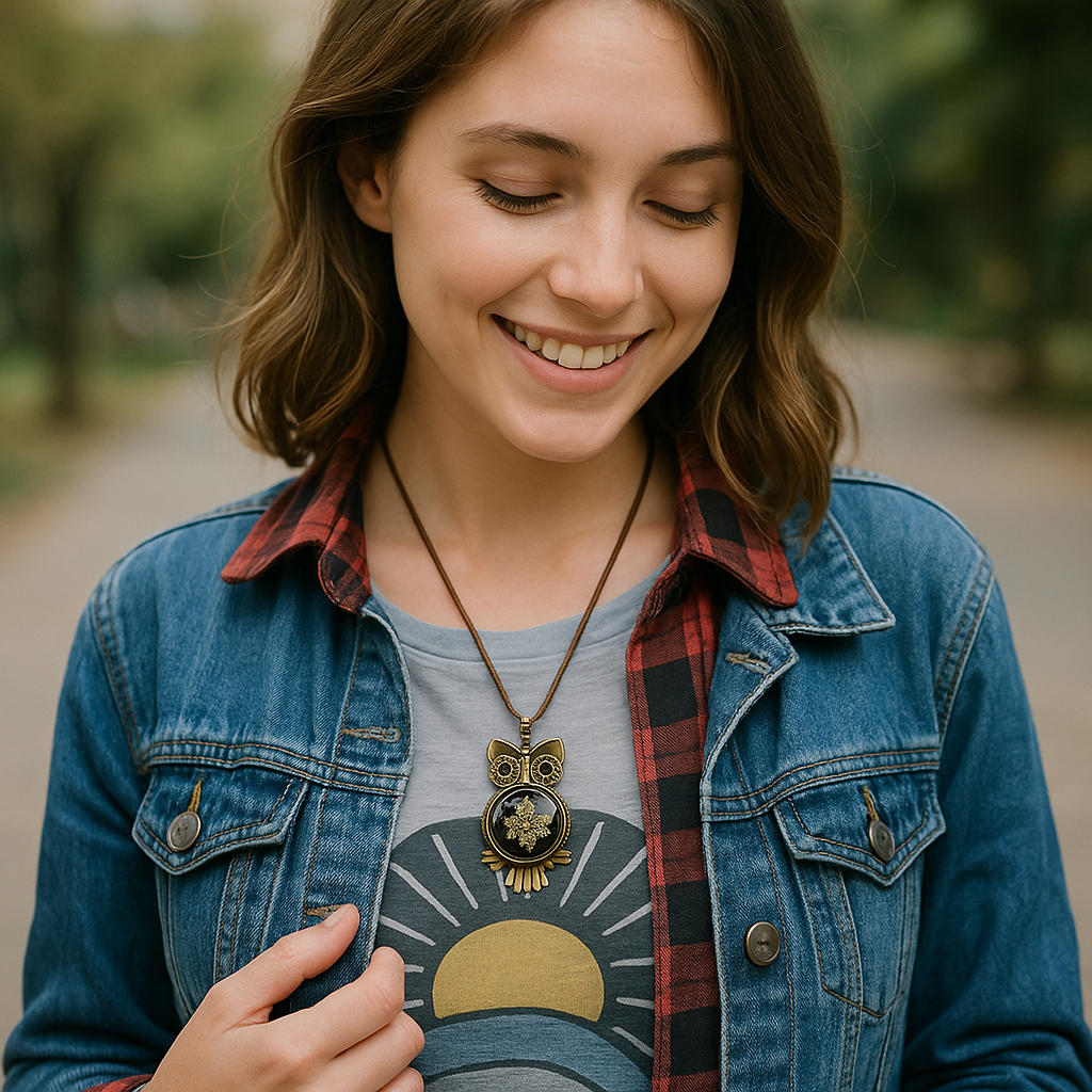 FLO's Starry Hoot Real Dried Flower Necklace