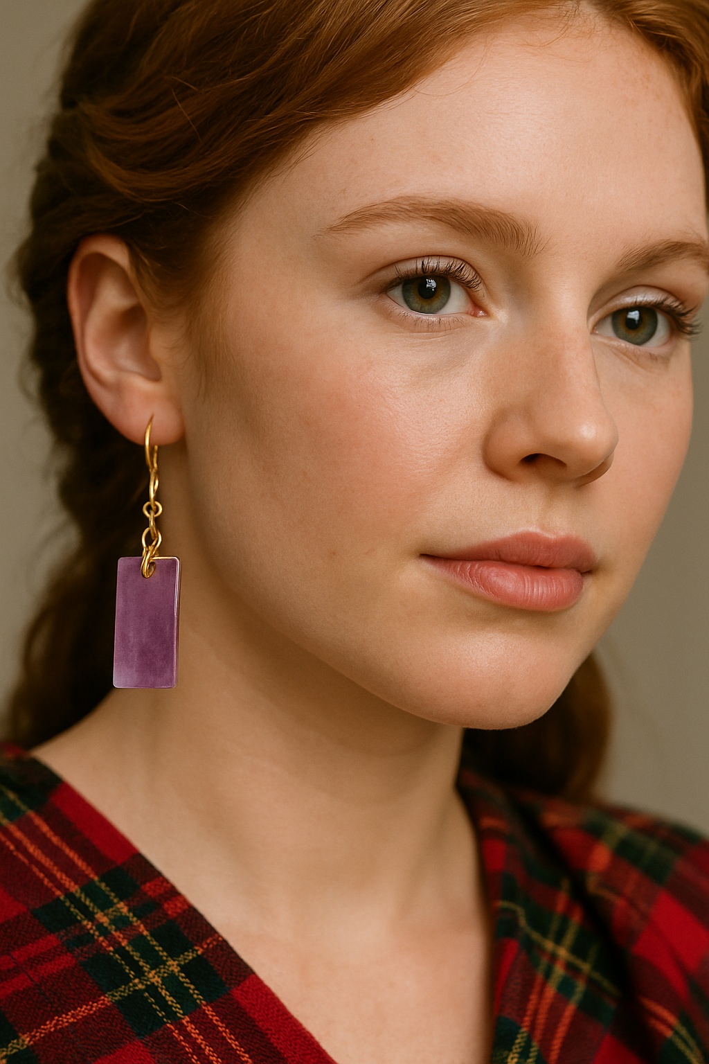 FLO's Amethyst Rectangle Stone Earrings
