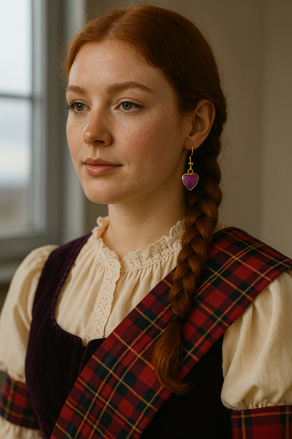 FLO's Amethyst Heart Stone Earrings