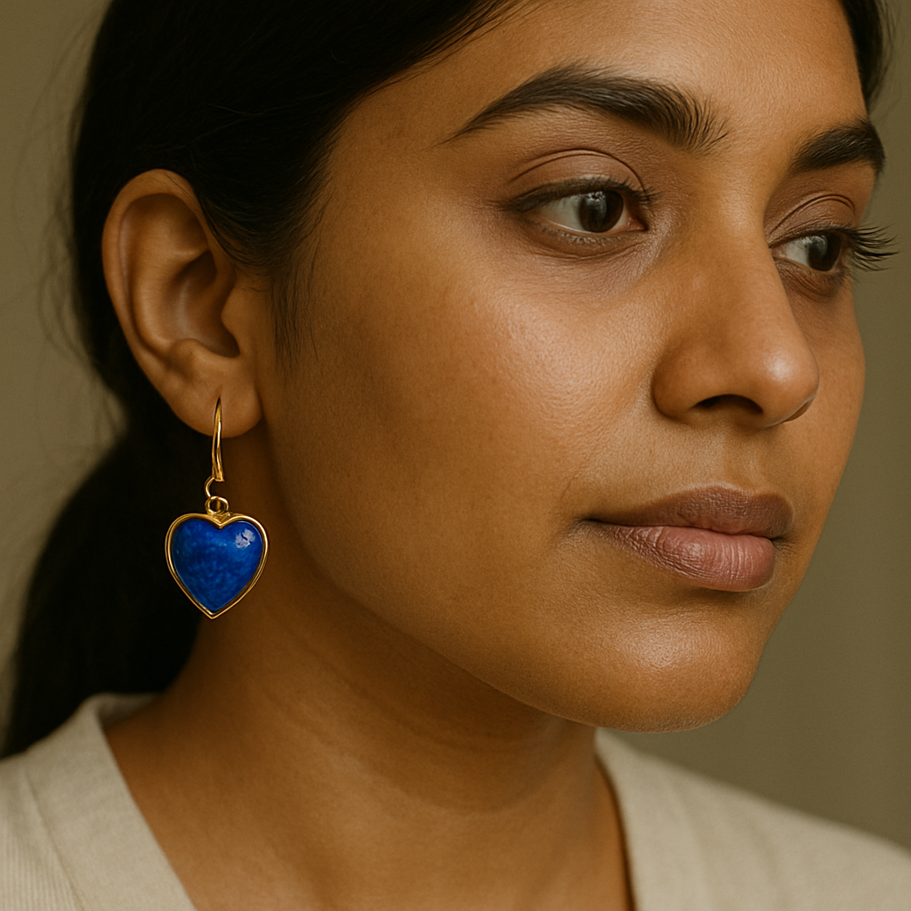 FLO's Lapis Lazuli Heart Stone Earrings