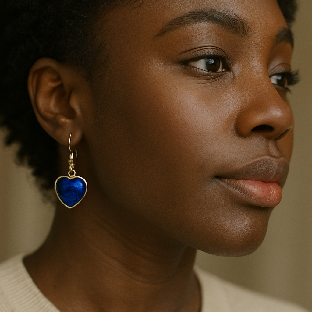 FLO's Lapis Lazuli Heart Stone Earrings