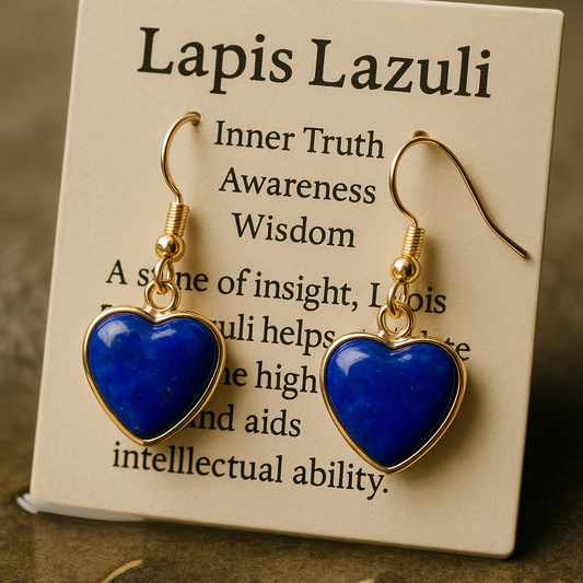 FLO's Lapis Lazuli Heart Stone Earrings