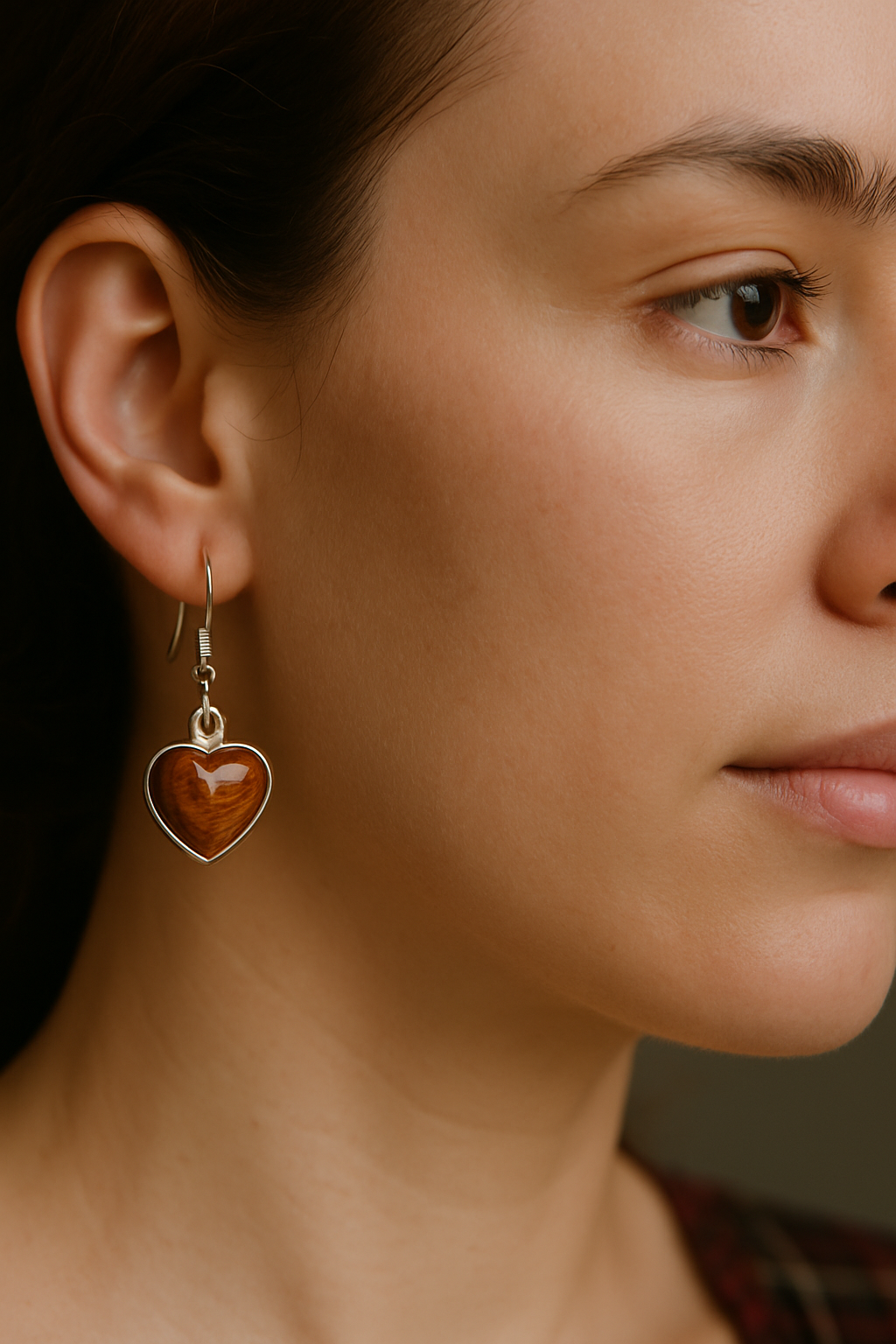 FLO's Tiger Eye Heart Stone Earrings