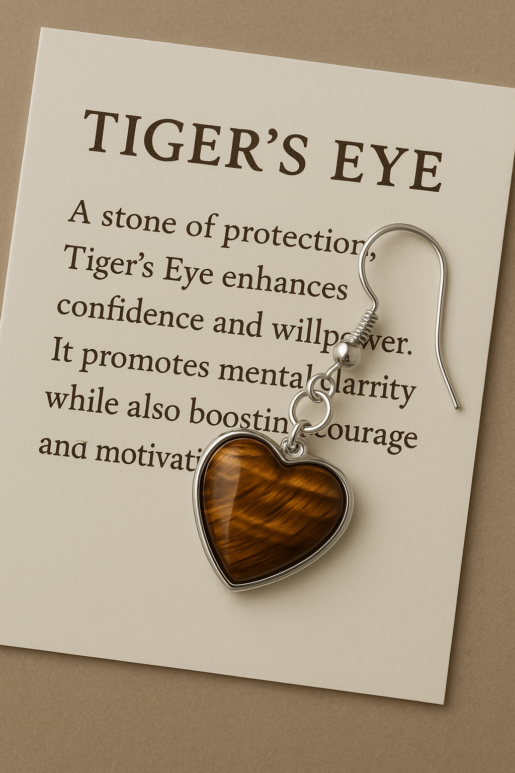 FLO's Tiger Eye Heart Stone Earrings