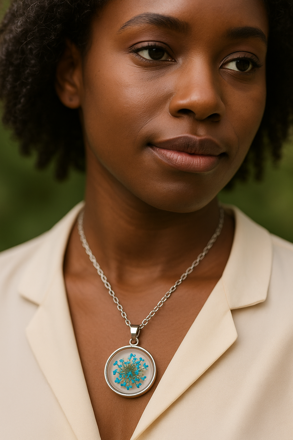 FLO's "Whispers of Bloom” Pendant - Nature’s delicate voice, captured in glass