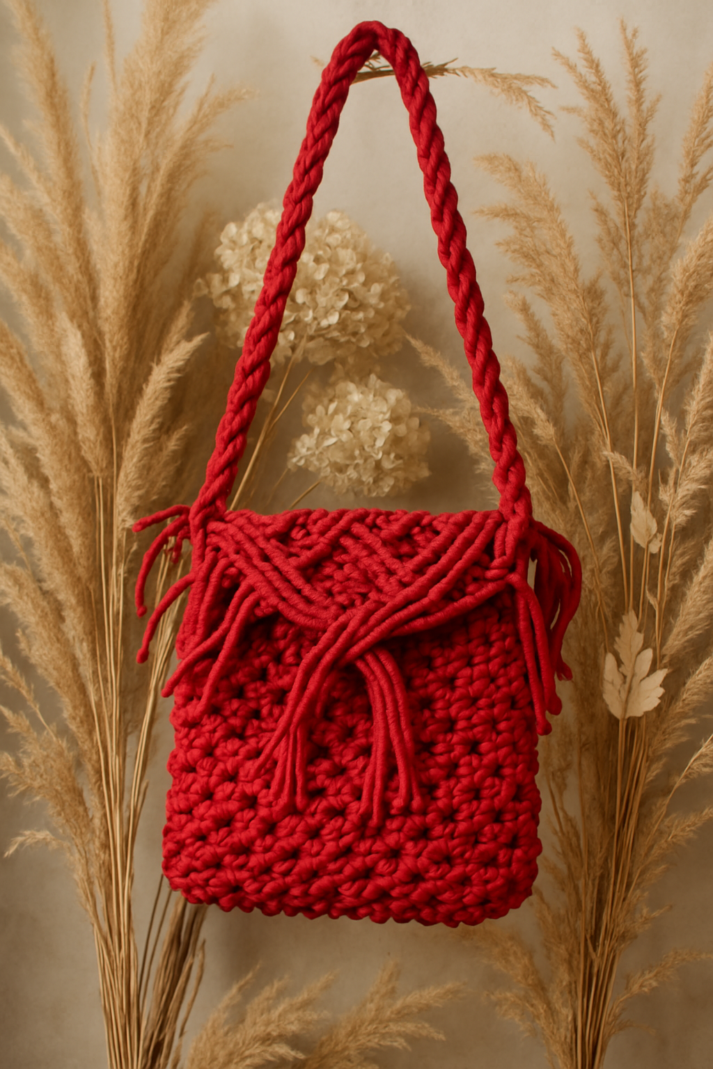 FLO's Boho Fringe Crochet Shoulder Bag