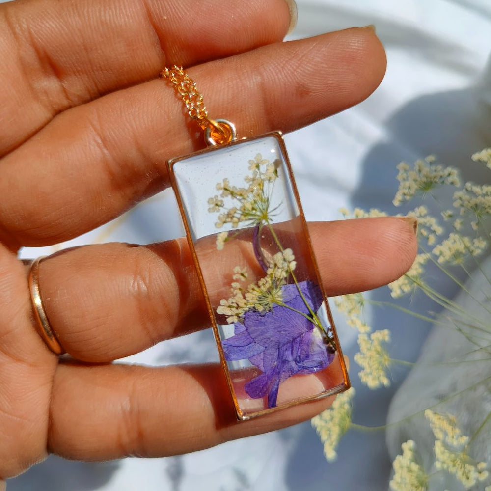 FLO's Seal the Purple Real Dried Flower Necklace