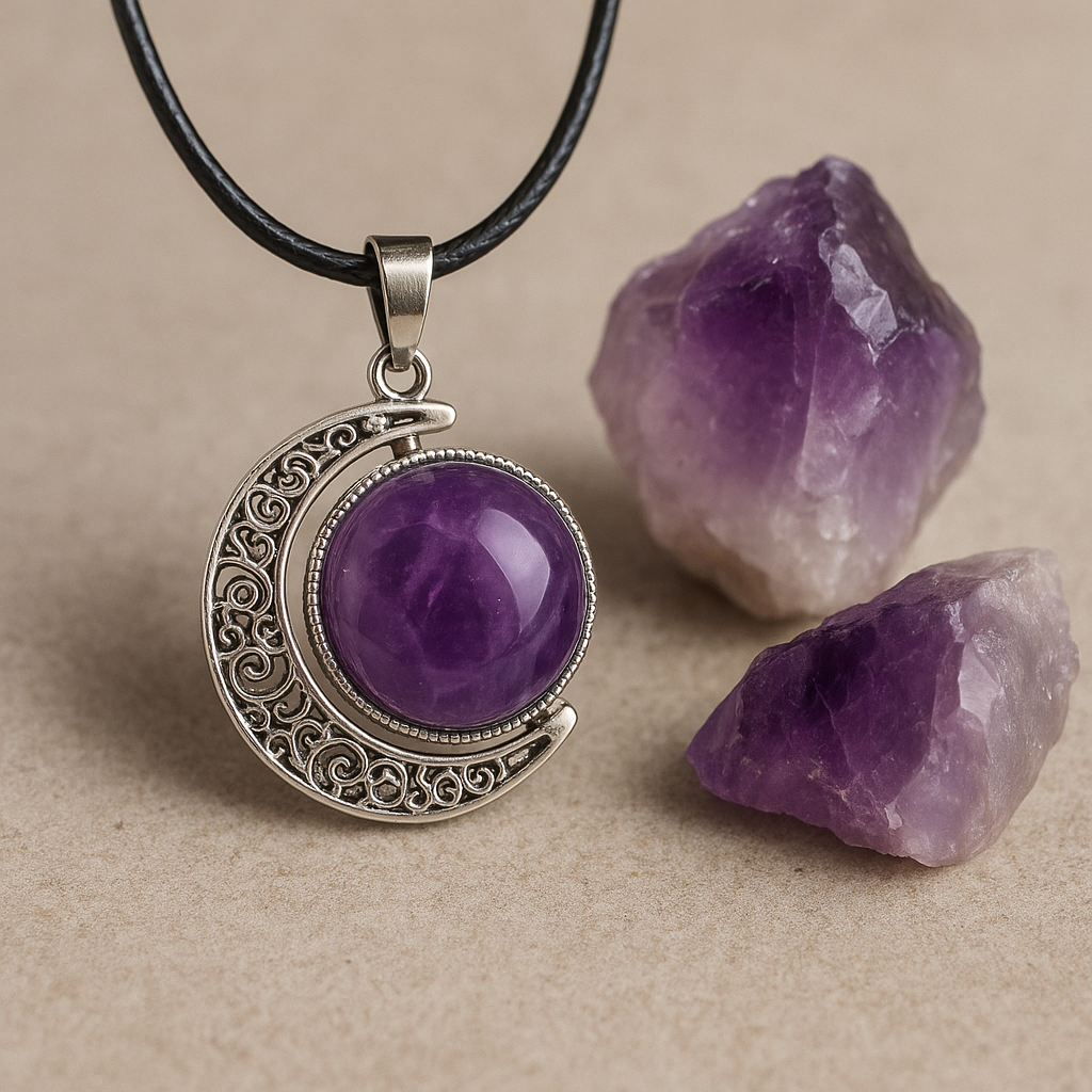 FLO's Dream Amethyst Crescent Pendant