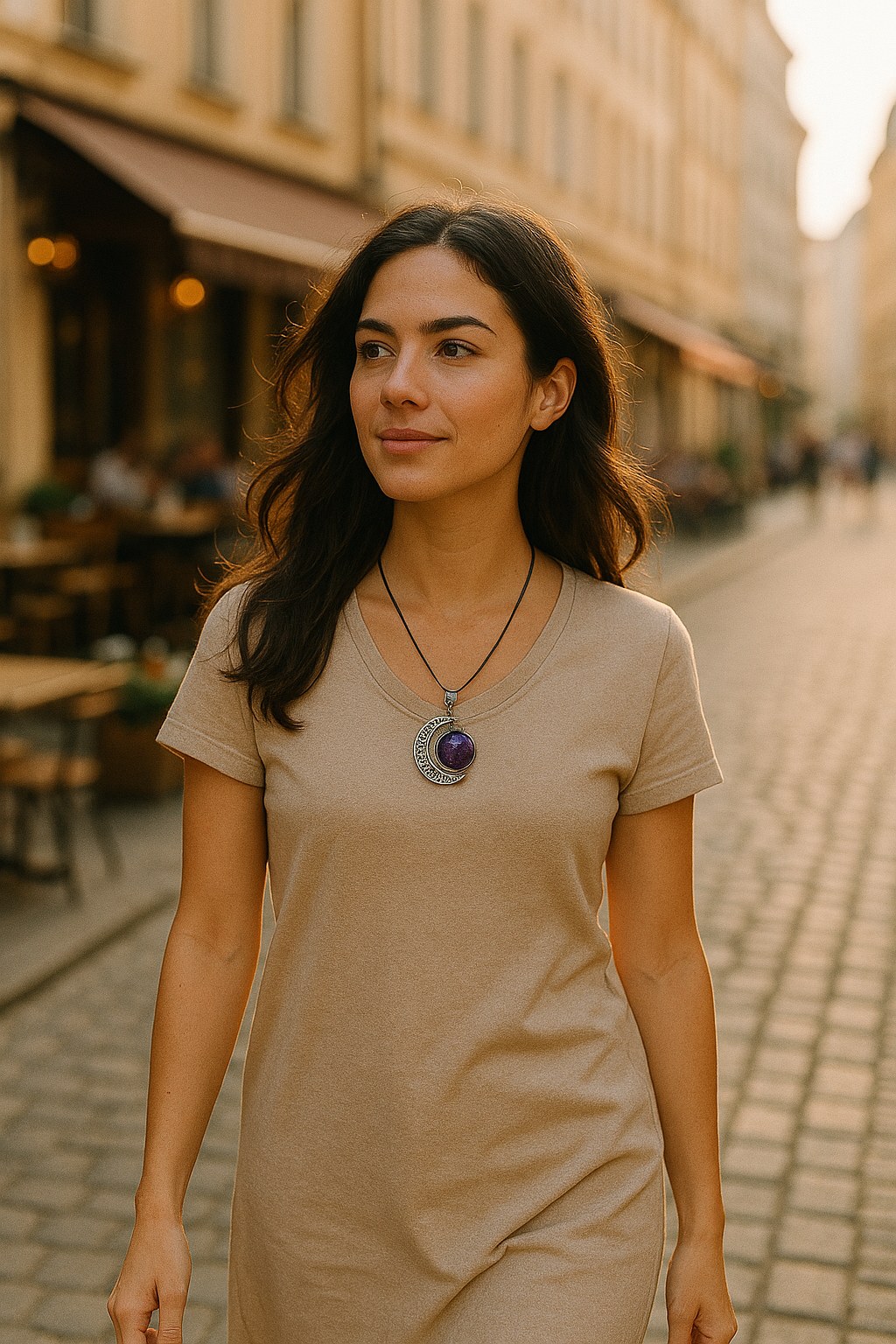FLO's Dream Amethyst Crescent Pendant