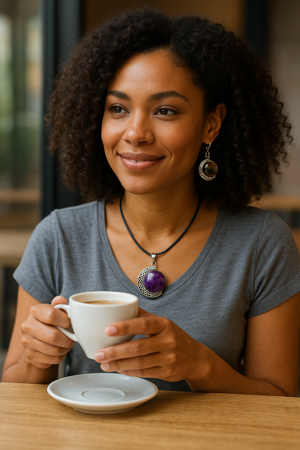FLO's Dream Amethyst Crescent Pendant
