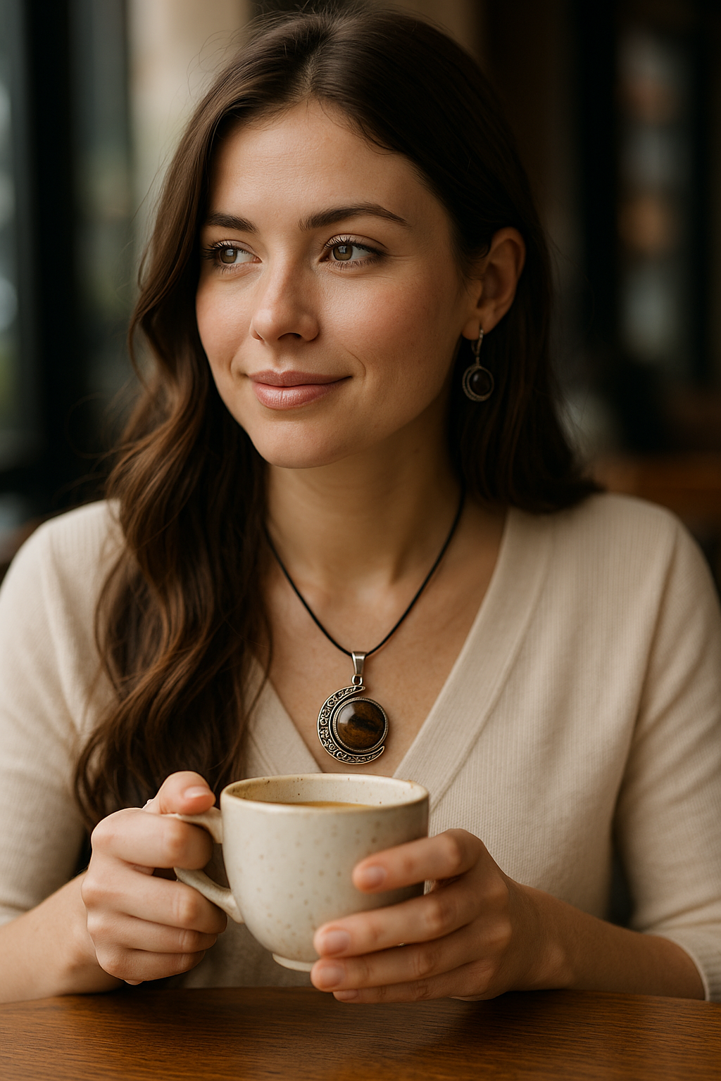 FLO's Tiger Eye Crescent Pendant