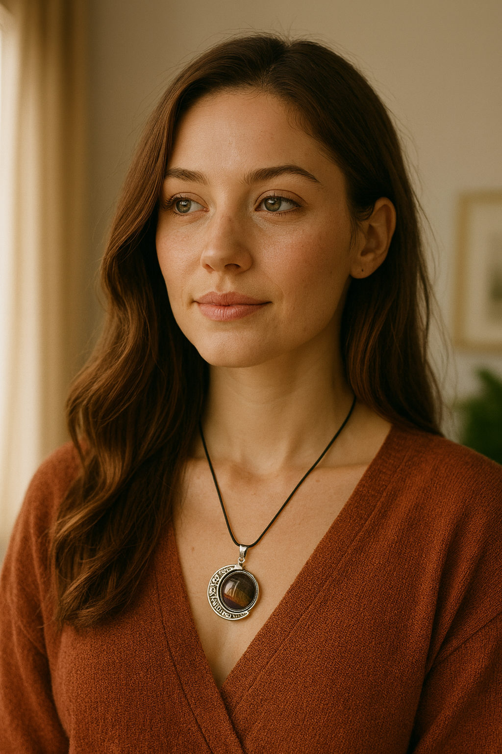 FLO's Tiger Eye Crescent Pendant
