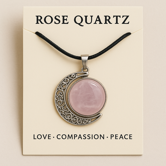 FLO's Rose Quartz Crescent Pendant
