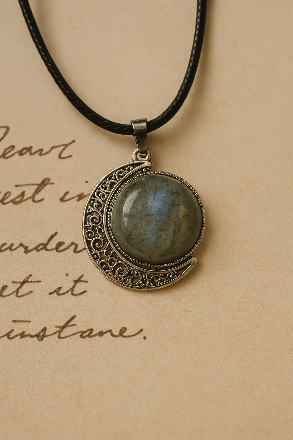 FLO's Enchanted Crescent Labradorite Pendant