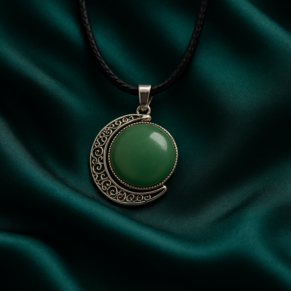 FLO's Green Aventurine Crescent Pendant