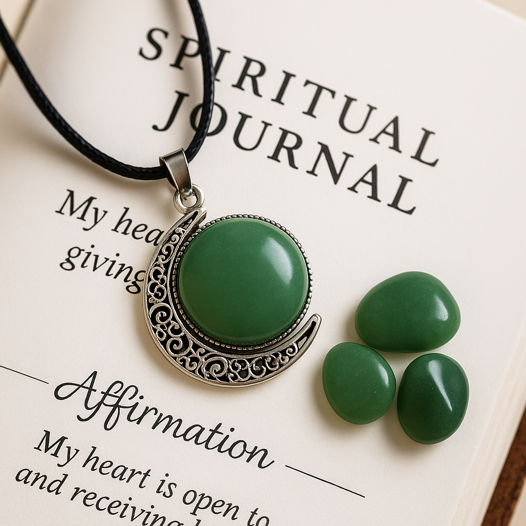 FLO's Green Aventurine Crescent Pendant