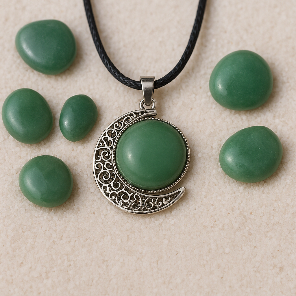 FLO's Green Aventurine Crescent Pendant