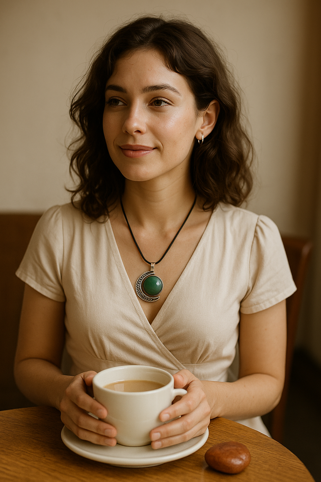 FLO's Green Aventurine Crescent Pendant