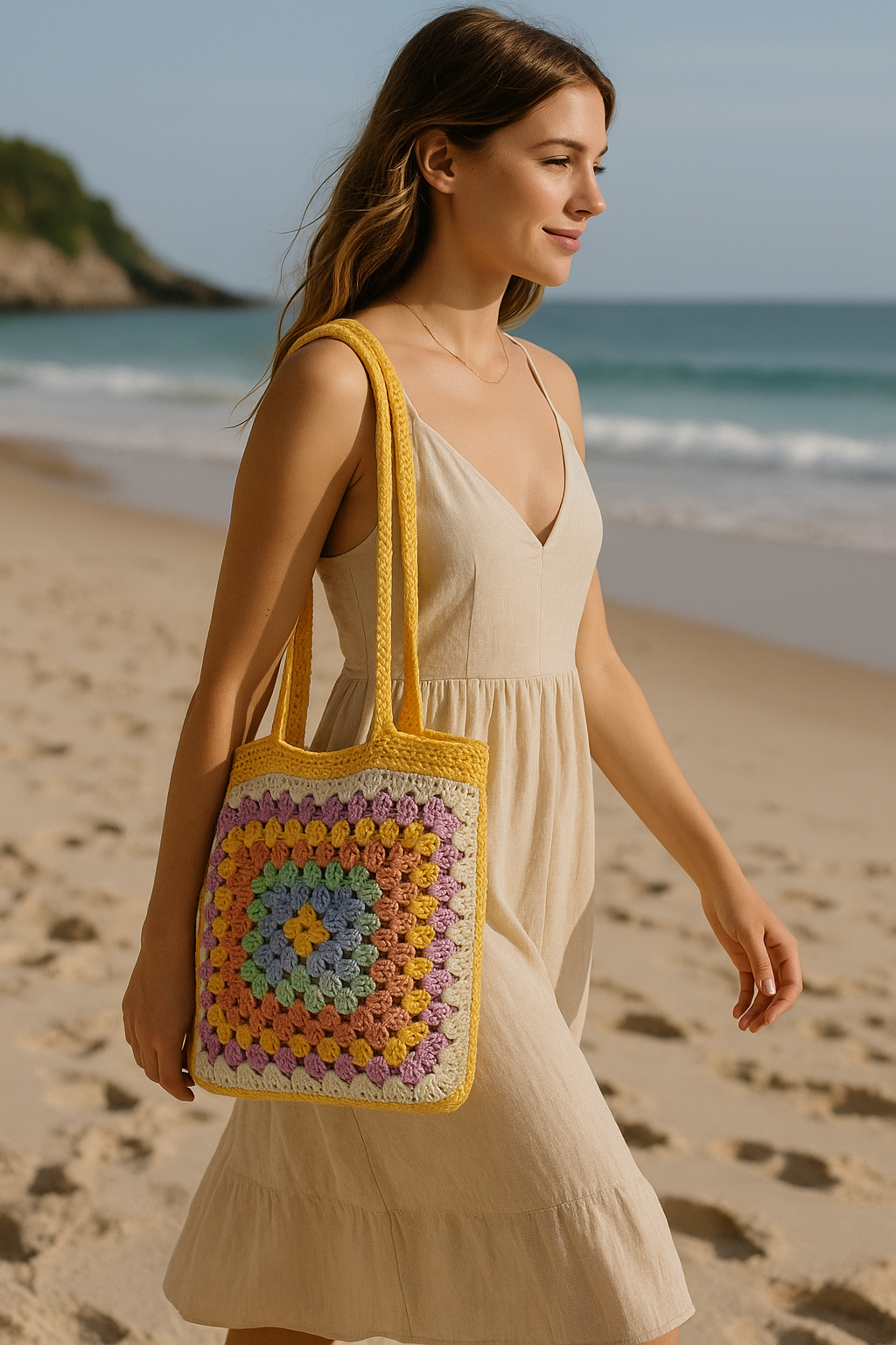 FLO's Retro Bloom Crochet Tote