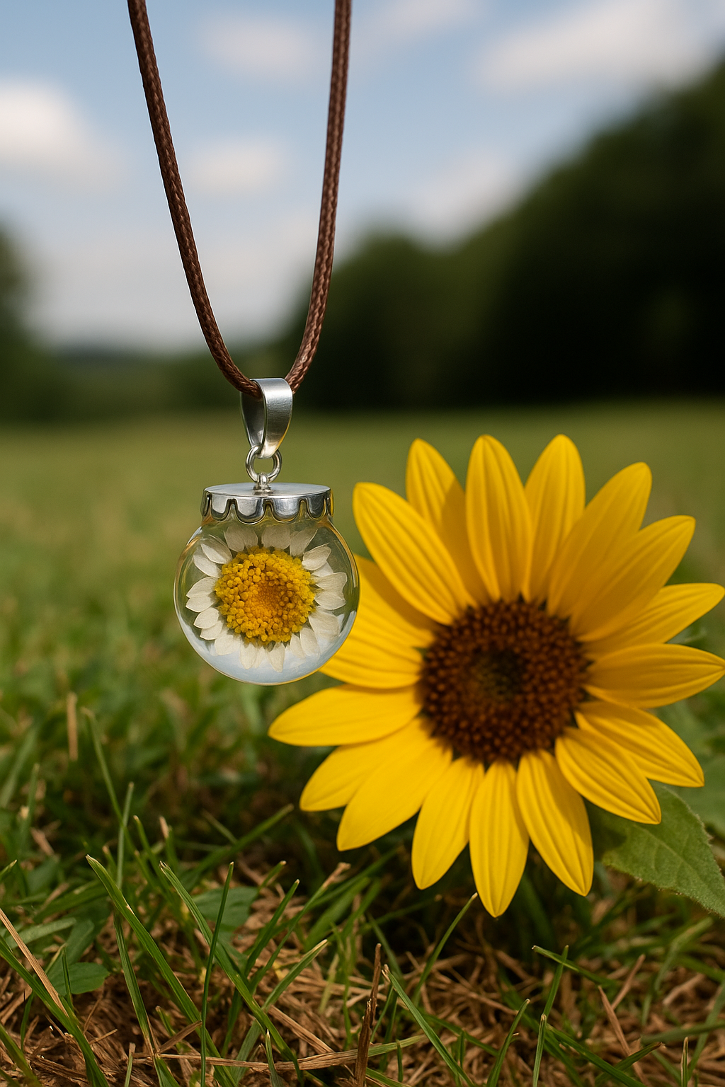 FLO's Hushed Whites Real Dried Flower Necklace