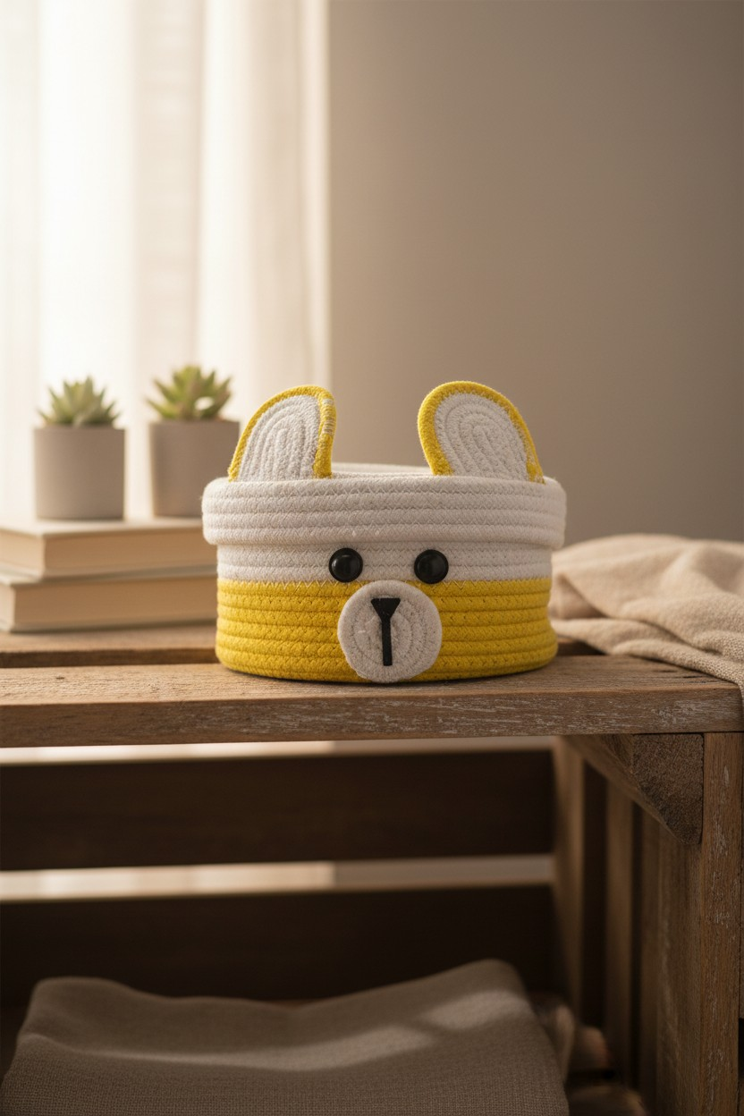 Bunny Face Crochet Storage Basket
