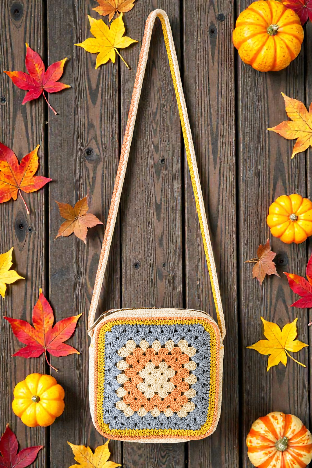 Sunrise Bloom Cotton Crochet Crossbody